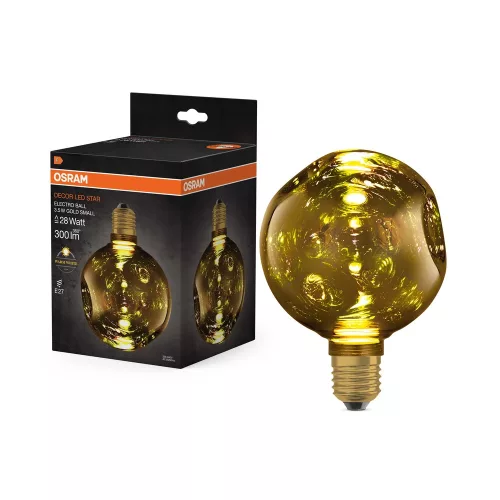 OSRAM DECOR LED izzó elektro üveg, E27 foglalat, 3,5W, 300lm, 2700K meleg fehér, 125mm átmérőjű