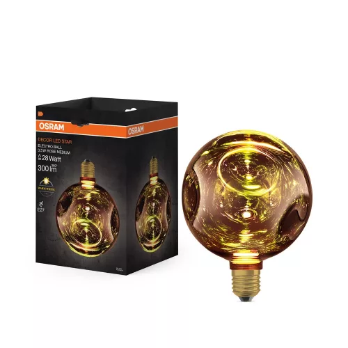 OSRAM DECOR LED izzó, elektro üveg, E27 foglalat, 3,5W, 300lm, 2700K meleg fehér fény, 150mm méret