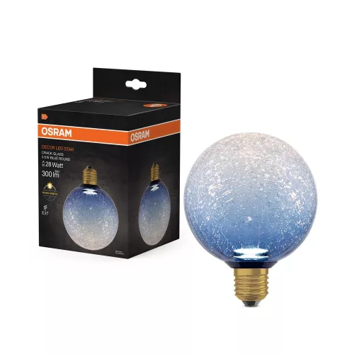 OSRAM DECOR LED izzó, repedezett üveg búra, E27, 3,5W, 300lm, 2700K meleg fehér, 125mm, 160mm