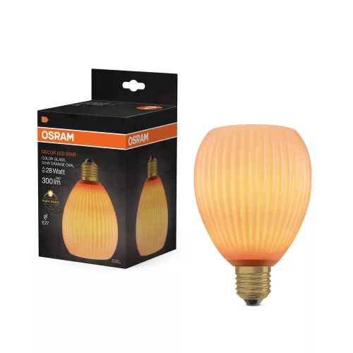OSRAM DECOR LED izzó, színes üveg búra, E27 foglalat, 3,5W, 300lm, 2700K meleg fehér