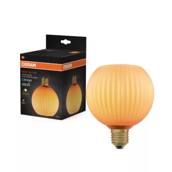 OSRAM DECOR LED izzó, színes üveg búra, E27 foglalat, 3,5W, 300lm, 2700K, 125mm átmérő, A-verzió