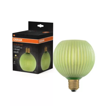 OSRAM DECOR LED izzó, színes üveg búra, E27 foglalat, 3,5W, 300lm, 2700K, 125mm átmérő, B-verzió