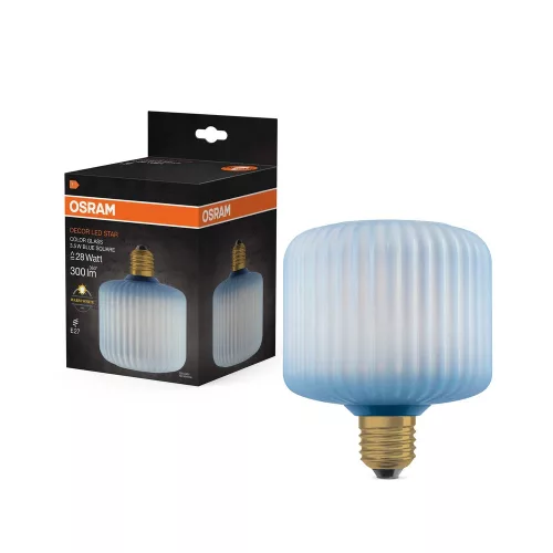OSRAM DECOR LED izzó, színes üveg búra, E27 foglalat, 3,5W, 300lm, 2700K, 120mm átmérő, C-verzió