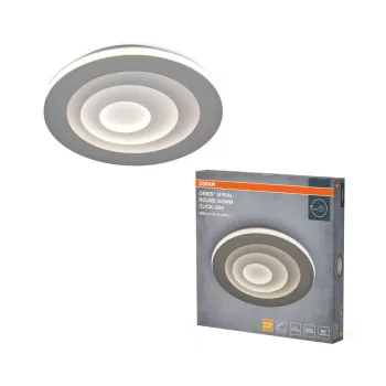   OSRAM Orbis spirál LED mennyezeti lámpa, beltéri, szürke, 1400 lm, 38 W, 3000 K, fém, IP20, átmérő: 505 mm, kattintásos dimmelhető ( 4099854612916 )