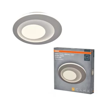   OSRAM Orbis spirál LED mennyezeti lámpa, beltéri, szürke, 1300 lm, 26 W, 3000 K, fém, IP20, átmérő: 400 mm, kattintásos dimmelhető ( 4099854612947 )