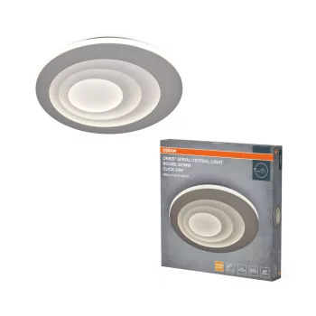   OSRAM Orbis spirál LED mennyezeti lámpa, beltéri, szürke, 1600 lm, 38 W, 3000 K, fém, IP20, átmérő: 505 mm, kattintásos dimmelhető ( 4099854612961 )