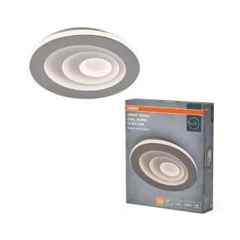   OSRAM Orbis spirál LED mennyezeti lámpa, beltéri, szürke, 1000 lm, 25 W, 3000 K, fém, IP20, magasság: 300 mm, kattintásos dimmelhető ( 4099854613173 )