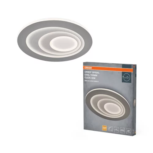 OSRAM Orbis beltéri LED mennyezeti lámpa, 59W, 3000K meleg fehér, 2550lm, IP20, szürke