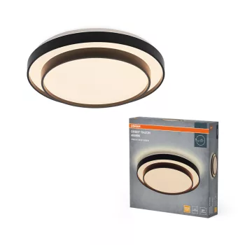   OSRAM Orbis Razon kerek LED mennyezeti lámpa, beltéri, fekete, 2000 lm, 36 W, 3000 K, fém, IP20, átmérő: 485 mm ( 4099854617829 )