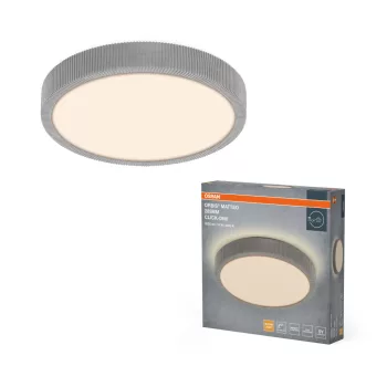   OSRAM Orbis Matteo kerek LED mennyezeti lámpa, beltéri, világosszürke, 1000 lm, 16 W, 3000 K, fém, IP20, átmérő: 285 mm, kattintásos dimmelhető ( 4099854617928 )