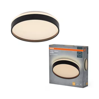   OSRAM Orbis Gisela kerek LED mennyezeti lámpa, beltéri, fekete, 1000 lm, 16 W, 3000 K, fém, IP20, átmérő: 300 mm ( 4099854618123 )