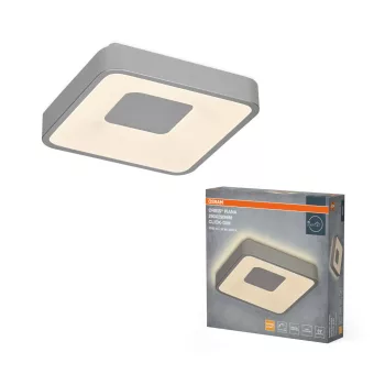   OSRAM Orbis Piana kerek LED mennyezeti lámpa, beltéri, ezüst, 1000 lm, 16 W, 3000 K, fém, IP20, magasság: 290 mm, kattintásos dimmelhető ( 4099854626463 )