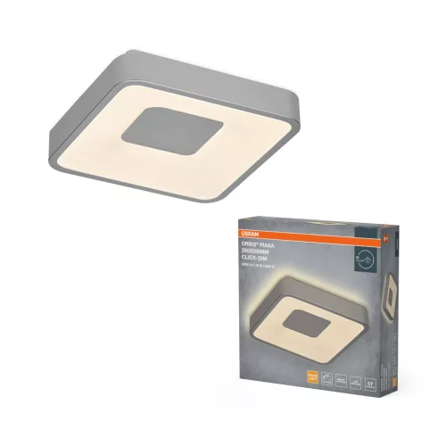 OSRAM Orbis Piana kerek LED mennyezeti lámpa, beltéri, ezüst, 1000 lm, 16 W, 3000 K, fém, IP20, magasság: 290 mm, kattintásos dimmelhető ( 4099854626463 )
