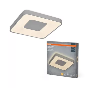   OSRAM Orbis Piana kerek LED mennyezeti lámpa, beltéri, ezüst, 2000 lm, 36 W, 3000 K, fém, IP20, magasság: 485 mm, kattintásos dimmelhető ( 4099854626500 )
