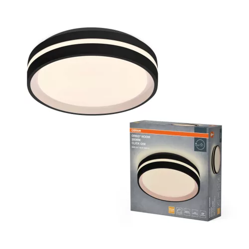 OSRAM Orbis Noemi kerek LED mennyezeti lámpa, beltéri, fekete, 1000 lm, 16 W, 3000 K, fém, IP20, átmérő: 285 mm, kattintásos dimmelhető ( 4099854626524 )