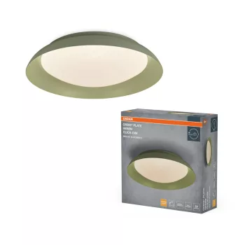   OSRAM Orbis tányér LED mennyezeti lámpa, beltéri, zöld, 2600 lm, 45 W, 3000 K, acél, IP20, átmérő: 480 mm, kattintásos dimmelhető ( 4099854640186 )