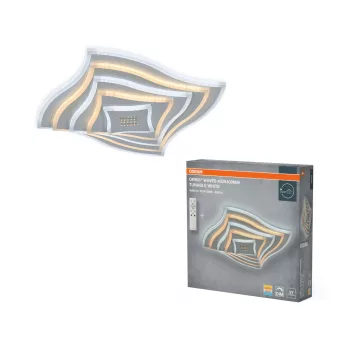   OSRAM Orbis Waves kerek LED mennyezeti lámpa, beltéri, fehér, 2500 lm, 30 W, 2600–6000 K, acél, IP20, magasság: 400 mm, távirányítóval dimmelhető ( 4099854659270 )