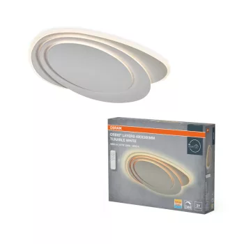   OSRAM Orbis réteges kerek LED mennyezeti lámpa, beltéri, fehér, 2700 lm, 50 W, 2600–6000 K, acél, IP20, magasság: 490 mm, távirányítóval dimmelhető ( 4099854659317 )