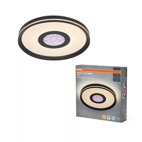 OSRAM Orbis Opty kerek LED mennyezeti lámpa, beltéri, fehér, 1500 lm, 50 W, 2700 K / 4000 K / 6000 K, alumínium és acél, IP20, átmérő: 400 mm ( 4099854659355 )