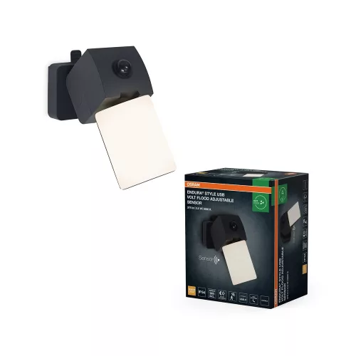 OSRAM Endura USB Volt fali lámpa, dimmelhető, sötétszürke, 2,5W 275lm 3000K, IP54 kültéri, mágneses