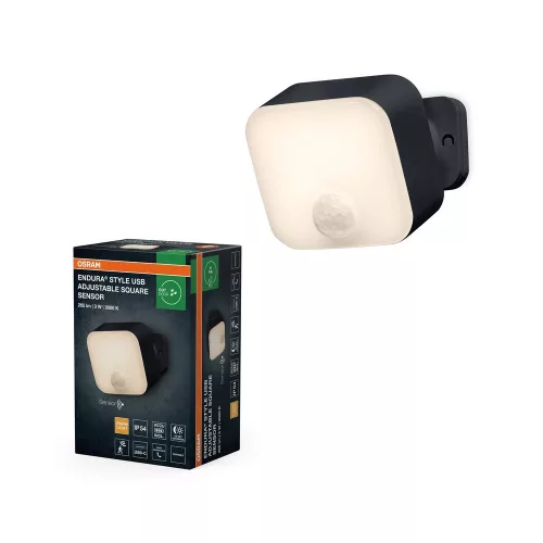 OSRAM Endura USB Adjustable fali lámpa, dimmelhető, sötétszürke, 3W 150lm 3000K, IP54 kültéri
