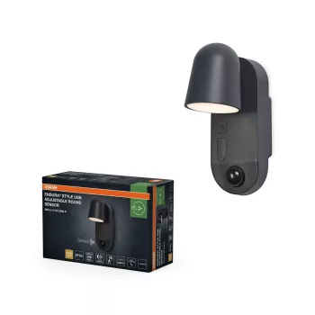 OSRAM Endura USB Adjustable fali lámpa, dimmelhető, sötétszürke, 3W 155lm 3000K, IP54 kültéri