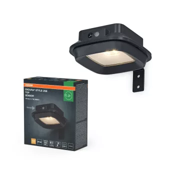 OSRAM Endura USB Wall Step szenzoros fali lámpa, sötétszürke, 1,7W 120lm 3000K, IP44, üveg, acél