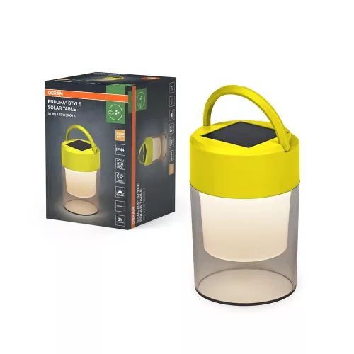 OSRAM Endura Solar Table napelemes asztali lámpa sárga, 0,42W 20lm 3000K, IP44, dimmelhető, 10 óra