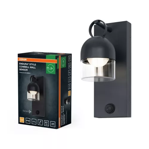 OSRAM Endura Style Cowbell Sensor IP65 fali sötétszürke, 6,5W 400lm 3000K, PIR 120°, fényérzékelő