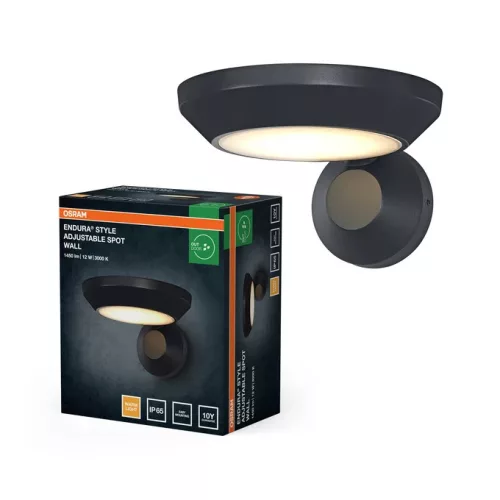 OSRAM Endura Adjustable Spot IP65 fali sötétszürke, 12W 930lm 3000K, állítható fej, alumínium