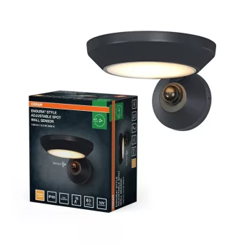 OSRAM Endura Adjustable Spot Sensor fali lámpa, IP65 sötétszürke, 12,5W 930lm 3000K, PIR 120°