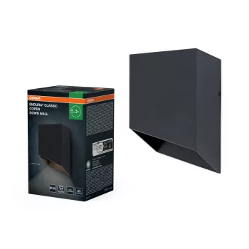   OSRAM ENDURA® Copen lefelé világító oldalfali lámpa, kültéri, sötétszürke, GU10, rozsdamentes acél, IP54, hossz: 135 mm ( 4099854709586 )