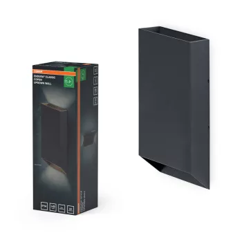   OSRAM ENDURA® Copen fel-le világító oldalfali lámpa, kültéri, sötétszürke, GU10, rozsdamentes acél, IP54, hossz: 257 mm ( 4099854709609 )