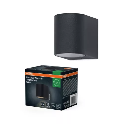OSRAM Endura Classic Tube Down fali lámpa, GU10 sötétszürke, IP54 kültéri, szénszálas nejlon