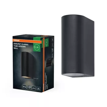 OSRAM Endura Classic Tube Updown fali lámpa, GU10 sötétszürke, 2×GU10, IP54, szénszálas nejlon