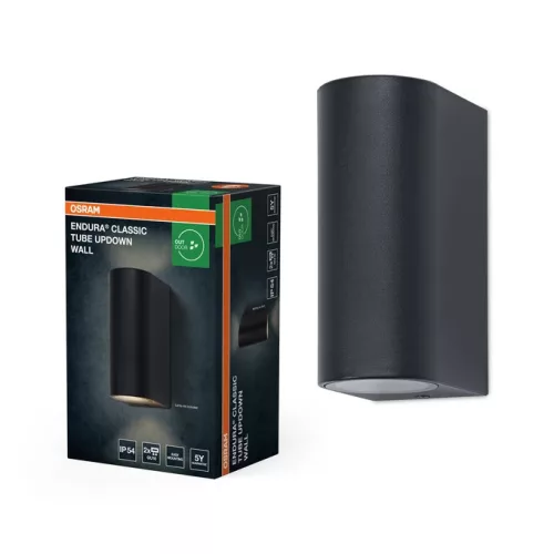 OSRAM Endura Classic Tube Updown fali lámpa, GU10 sötétszürke, 2×GU10, IP54, szénszálas nejlon