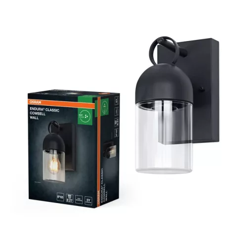 OSRAM Endura Classic Cowbell IP65 fali sötétszürke, E27 foglalat, alumínium üveg, kültéri