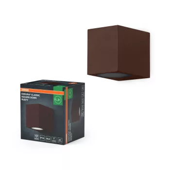   OSRAM ENDURA® négyzetes lefelé világító LED oldalfali lámpa, kültéri, rozsdaszínű, GU10, alumínium, IP44, hossz: 92 mm ( 4099854712395 )