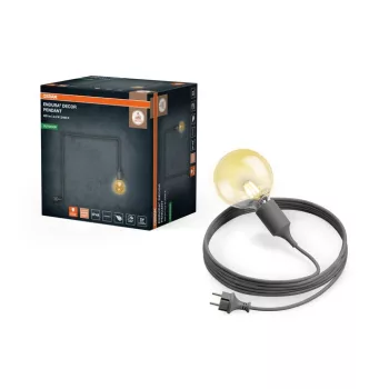 OSRAM Endura Decor Portable Pendant szürke, E27 foglalat, 2,5W 220lm 2400K, IP44, 5m kábel