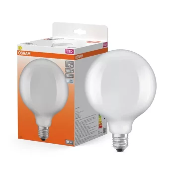 OSRAM Star LED globe izzó, matt plasztik búra, E27 foglalat, 7,5W, 4000K, 806lm, természetes fehér