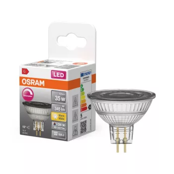   OSRAM Superstar dimmelhető LED fényforrás (izzó), spot forma (MR16), GU5.3 foglalat, 4,9W, 345lm, 2700K meleg fehér ( 4099854770425 )