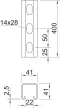 Obo Bettermann 1122525 - MS4141P0400FT - Profilsín perforált, nútszélesség 22 mm 400x41x41 merítetten tűzihorganyzott, DIN EN ISO 1461