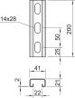 Obo Bettermann 1122939 - MS4121P0800FT - Profilsín perforált 22 mm résszélesség 800x41x21 merítetten tűzihorganyzott, DIN EN ISO 1461