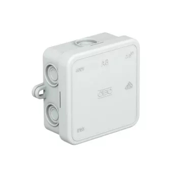 OBO Bettermann A 8 világosszürke leágazódoboz 75x75x36 mm IP55 halogénmentes polietilén
