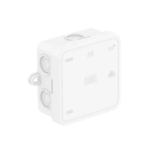 OBO Bettermann A 8 HF RW hófehér leágazódoboz 75x75x36 mm IP55 halogénmentes polietilén