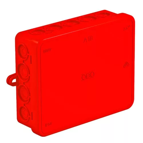 OBO Bettermann A 18 HF RO piros leágazódoboz 125x100x40 mm IP55 halogénmentes polietilén