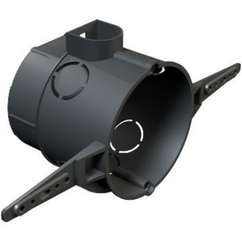   Obo Bettermann 2003035 - UG 60 VD NL - Szerelvény- / kötődoboz vakolatalatti, rögzítőfüllel O60mm, H60mm fekete