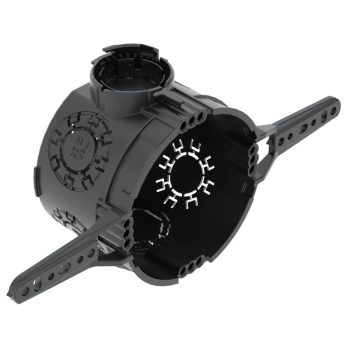   Obo Bettermann 2003714 UG 46-NL szerelvénydoboz vakolat alatti, rögzítőfüllel O60mm, H46mm   fekete