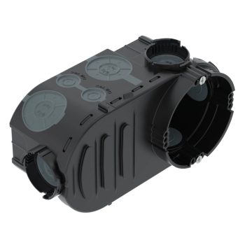   Obo Bettermann 2003727 UE 66-L szerelvény-/kötődoboz csavarral huzatmentes, vakolat alatti O60xH67x148   fekete / kékesszürke