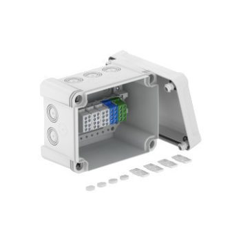   Obo Bettermann 2005308 - X10 H25 GNP5 LGR - Leágazódoboz fővezetéki sorkapoccsal 190x150x125 világosszürke